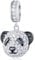 Funkelnde Panda Bär Kopf Anhänger Charms, fit Pandora Weihnachten Tier Armband, 925 Sterling Silber Pave Pandabär Kopf CZ Bear Perlen, Geschenke für Oma/Beste Mama/Freunde/Schwester