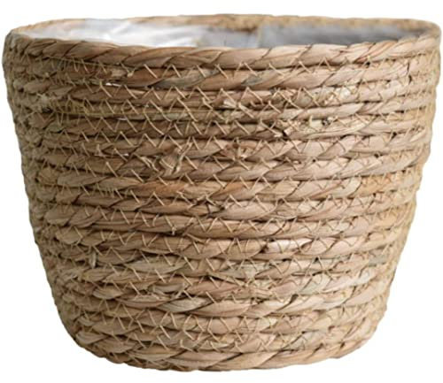 Vasi Da Fiori Copertura Cesto Porta Piante Contenitori Per Piante Cesto Intrecciato a Mano Con Fodere in Plastica Vaso Per Fiori in Paglia Per Vasi Da Fiori Per Piante Da Interni Fioriere Per Cestini