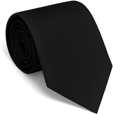 Remo Sartori - Cravatta In Pura Seta Tinta Unita, Larghezza cm 8, Made In Italy, Uomo (Taglia Unica, Nero)