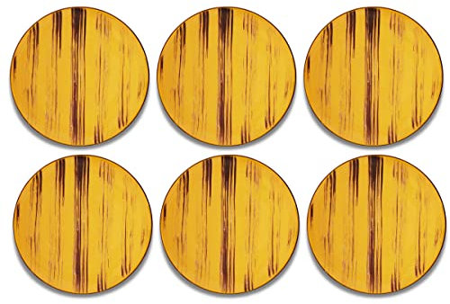 Wilmax - Piatti da dessert COLORBOOM - Set di piatti - Piatti in porcellana - Per servire snack - Design moderno - Lavabili in lavastoviglie - Colore giallo - Set da 6 - Diametro: 18 cm