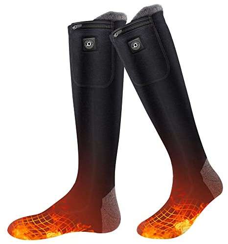Svpro Beheizbare Socken Herren Damen Beheizte Skisocken Wiederaufladbare Heizsocken Skisocken Batterie Warme Socken mit 3 temperaturreglern heizung bis zu 12 Stunden Für Outdoor Wandern Camping