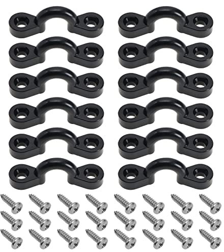 Be In Your Mind 12 Stück Kajak-Deckschlaufen, Nylonpolster, Augenspannung, tragbares Kajak-Pad-Ösen-Set mit 24 Schrauben für Kajak, Kanu, Ersatzteile