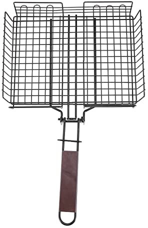 Darmlly Antihaft-Grillkorb mit Deckel Metall-Grillkorb mit Faltbarem Abnehmbarem Outdoor-GrillzubehöR für Fischsteak