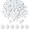 BEEFLYING 100 Pieces Silicone Beads Round Rubber Bead 15MM Loose Spacer Beads for DIY Supplies Jewelry Keychain Making (White)