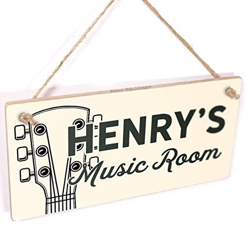 Personalised Music Room Sign - Custom Name Bedroom Door Sign for the avid guitarist