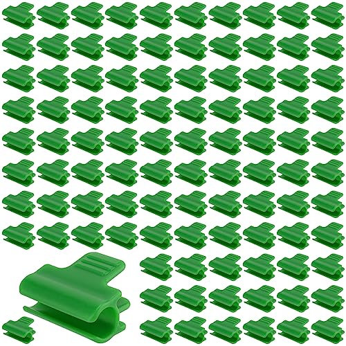 FUNSUEI 100 PCS Greenhouse Clamps Hoops, Plastic Greenhouse Shading Net Clips, Garden Netting Clips Pipe Greenhouse Pipe Clamps for Season Plant Extension Support (11mm)