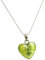 Collana cuore verde lime fatta a mano in vetro di Murano in argento sterling, 45 cm