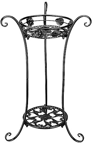 Xnferty Supporto Per Piante A Doppio Strato In Ferro Battuto Nero Portavasi Decorativo Per Fioriera Scaffali Per Interni Esterni