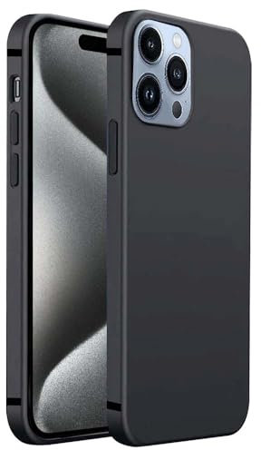 gueche Compatible with iPhone 15 Pro Max Case, Soft Frosted Ultra-Slim iPhone 15 Pro Max Stylish Protective Cover for iPhone 15 Pro Max [Drop Protection, Non-slip] Basic Phone Case - 6.7 inches Black