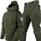 WENNEWU Militärische Taktische Anzüge, Männerkämpfe, Anzüge Für Männer Jagdkleidung, Trainingssätze Armeejacken,Grün,XL