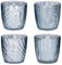 levandeo 4er Set Windlicht H9cm Glas Silber Blau Teelichthalter Tischdeko Kerzen Retro Kerzenhalter Mercury Glas Tischdeko Deko