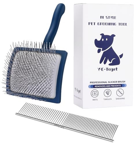 Zupfbürste für Hunde und Katzen, beste Bürste für Goldendoodle, Pudel, Kritzeleien, mittelgroße bis langhaarige Hunde, Goldendoodle, langhaarige Bürste für Hunde, Entfilzung, groß