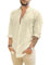 TARAINYA Camicia Lino Uomo Cotone Manica Lunga Estiva Casual con Tasche Regular Fit Beige XL