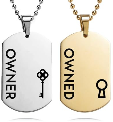 Lock and Key, Owner and Owned Necklace set, Role Play, BDSM Jewellery, Adult Gifts, Adult Jewellery, Gifts for Couples, Fetish Jewellery, Bondage, Gift for Master