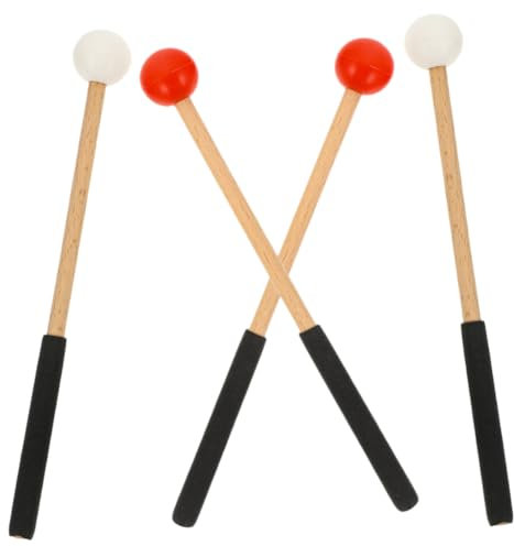 JOINPAYA 2paare Marimba Schlägel Aus Holz Und Gummi Mit Ziegelwand-design in Rot Langlebige Vielseitige Xylophon Percussion-schlägel Für Schüler Und Musiker