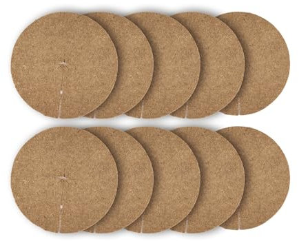 La Cordeline Lot 10 Disques Paillage Ø 40 cm Fibre Coco Naturel 900g/m² - Tapis Protection Plante, Mauvaises Herbes, Protection Plante en Pot, Marron