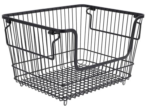 OPPWONG Bacs de Rangement pour Congélateur, Construction en Fil épais, Bacs de Rangement Empilables pour Congélateur, Bacs de Rangement pour Congélateur Coffre 13 X 10,4 X 8,7 Pouces