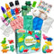 BARVERE Seife Selber Machen Kinder, 500g Seife, 14 Formen, 7 Pigment, 2 Essentielle Öle, 2 Geschenktasche, DIY-Werkzeuge, Seifen Selber Machen Set Erwachsene, Kindergeburtstag Geschenk (Dino)
