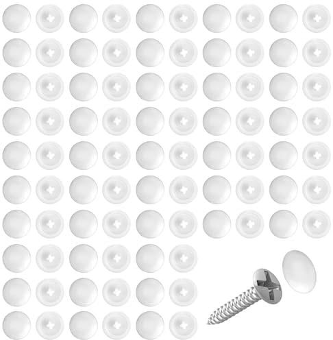 Varkage 600 Stück Abdeckkappen für Schrauben, Kreuzschlitz Schraubenabdeckung Weiss, Durchmesser 12Mm Schrauben Abdeckkappen Weiß