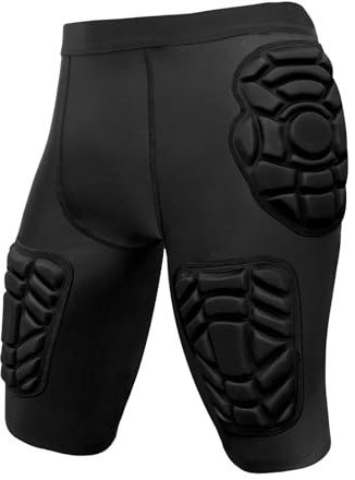 Topeter 5-Pad Herren Fußball-Hose, Trainings- und Spieltag, schützende Kompressionsshorts für Lacrosse, Baseball, Paintball, XXL