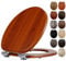 Fanmitrk Wooden Toilet Seat Mahogany with Soft Close Adjustable Solid Hinges, MDF Wood Oval Toilet Seat (7408)