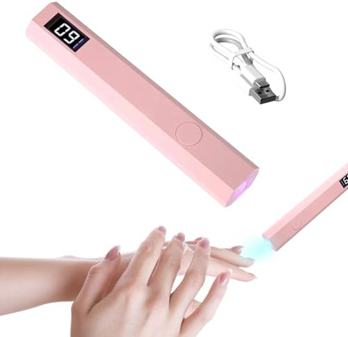 Handheld UV Light for Gel Nails, Handheld UV Lamp for Gel Nails LED Nail Lamp Portable Cordless Rechargeable Mini Nail Dryer for Curing Gel Polish Nail Glue Gel Nail Art for Home DIY Manicure
