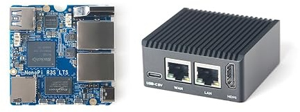 FriendlyELEC NanoPi R3S LTS Mini Router OpenWRT 2GB LPDDR4X RAM mit eMMC | Dual-Gbps Ethernet for Smart Home Office Gateway IoT NAS Applications, Support Debian Ubuntu OS (mit Gehäuse KIT1, 2+0GB)