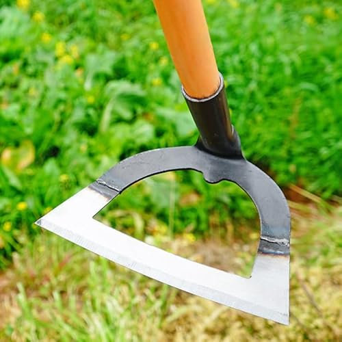 Herramienta de jardín hueca de mano, rastrillo de acero inoxidable resistente, para jardinería, plantación agrícola, pala de jardín, azada para desmalezar, plantar y aflojar el suelo