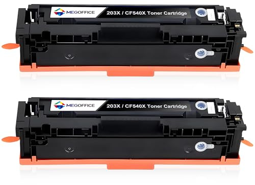 CF540X 203X Schwarz Toner kompatibel für HP 203X 203A CF540X CF540A 2-Pack | für HP Color Laserjet Pro MFP M281fdw M281fdn M281cdw M280nw M254dw M254nw M254dn