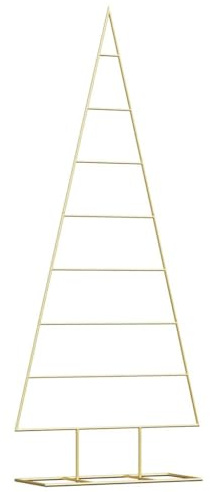 Massbinet Weihnachtsbaum Metall Tannenbaum mit Haken Weihnachts Ständer zum Beschmücken 150 cm Gold