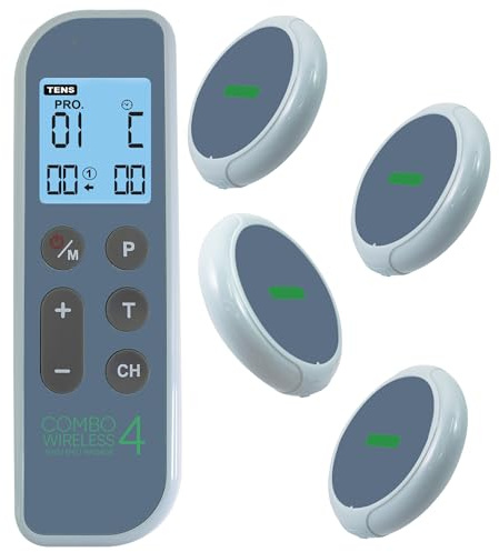 TP-TENS 3-in-1 Wireless TENS, EMS & Massage Machine (1 Remote + 4 Pods) | Pain Relief & Muscle Recovery. Professional Portable Device with 18 Programmes for Back, Shoulder, Sciatica, Knee, Arthritis