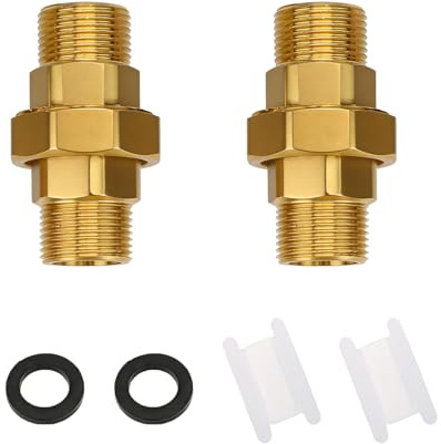 2 Stück Messing Verschraubung 3/4 Zoll, Verschraubung Konischdichtend, 3/4 AG/AG Messing Gewindefitting, DN20 Rohrverschraubung Gewindefitting (Außengewinde x Außengewinde, 3/4)