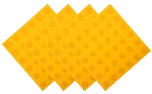 FOMIYES 4 Stück Taktile PVC Bodenplatten mit Braille Noppen Quadratische Fliesen für Blindengleise und Orientierungshilfen in Innenräumen und Poolbalkonen für Sehbehinderte Nutzer