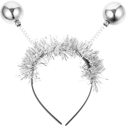 HINTRMENT 2 Stück pack Stirnbänder mit Doppelten Lampen Leichtes Gewebe und Eisen Stylisches Haarband für Disco Partys und Cosplay Silberfarben Verarbeitung