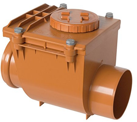 First Plast nro125 a Soupape anti-retour en pVC avec joints toriques, rouge, diamètre 125 mm