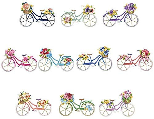 Ideen mit Herz 3-D Motive, ausgestanzt, ca. 7-10 cm, 10 Stück im Beutel | Bilder zum Basteln & Dekorieren | Grußkarten selber machen | Bildmotive für Scrapbooking & DIY-Deko (Fahrräder)
