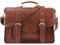 ECOSUSI Aktentasche Damen Laptoptasche 15,6 Zoll Schultertaschen Leder Umhängetasche Vintage groß business taschen Handtasche Arbeitstasche lehrertasche Braun