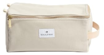 SOULEWAY - Canvas Kultur-Beutel Large - Kultur-Tasche - Kosmetik-Tasche - Handmade in Germany (Beige)