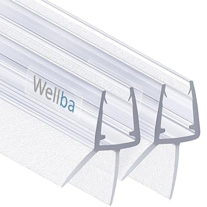 Wellba Premium Duschtür Dichtung (2x 100cm) für 6mm 7mm 8mm gerade Glastür Stärken | Wasserabweisende Duschdichtung oder Duschkabinen-Dichtung mit optimal angeordneten Gummilippen