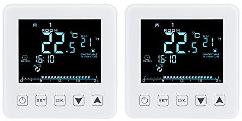 revolt Raumthermostat 230V WLAN: 2er-Set WLAN-Thermostate für Fußbodenheizungen, für Siri, Alexa & GA (Raumthermostat Digital, Wandthermostat Alexa, Infrarotheizung)