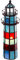 Birendy Lampe im Tiffany-Stil Leuchtturm Dekorationslampe Glaslampe, Leuchte,Tischlampe, Tischleuchte (Blau-Rot)
