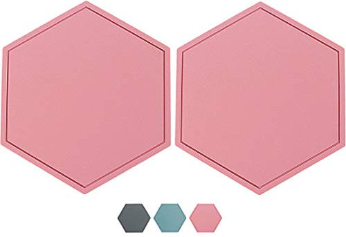 Topfuntersetzer aus Silikon, für Pfannen und Geschirr, für Tisch und Arbeitsplatte, langlebig und flexibel, rutschfest und hitzebeständig, 2 Stück