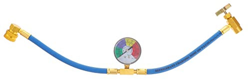 IMIKEYA Kältemittel R134a R134A Schlauch Sicher Lade Schlauch Schlauch mit Manometer Aufladen Schlauch für Auto Klimaanlage Kältemittel Lamellenkamm