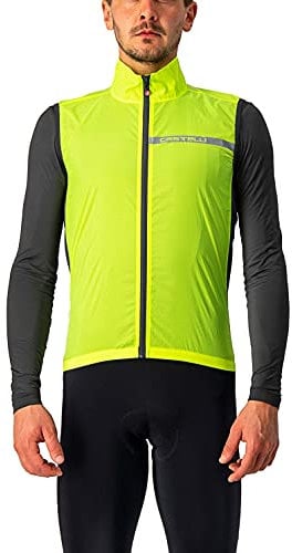 CASTELLI Men's Squadra Stretch Vest Sports, Gelbes Fluo/Dunkelgrau, L