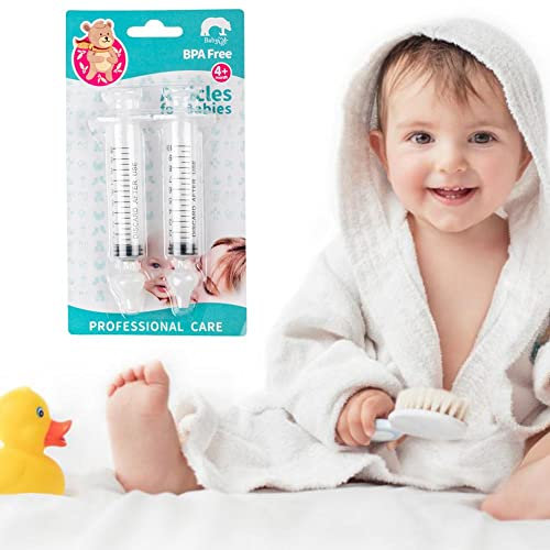 Mosca de bebé BPA gratis, 2 jeringas y 2 cabezas de silicona reutilizables, para riego nasal bebé y niño, tamaño 10 ml (2 piezas)