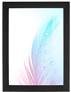 DR35 Cadre photo 69 x 100 cm (pin noir), cadre en bois MDF de 35 mm de large fabriqué sur mesure avec vitre en verre acrylique antireflet, paroi arrière stable et crochets de suspension