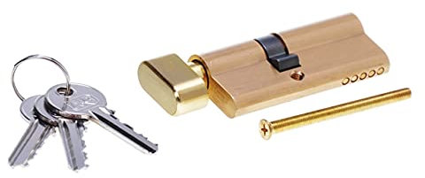 Profil-Knaufzylinder Profilzylinder Schließzylinder mit Knauf, Messing (K 40/30 mm)