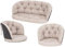 HOBBYGARDEN Stuhlkissen Kissen für Rattansessel Bankkissen Schaukel Gartenkissen Schaukelauflagen Liegekissen Auflagen Kissen Ruheplatz, 2 + 1, Beige