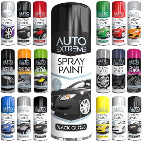 Classic Signature - 1 x Black Gloss Auto Extreme Spray Paint 250ml Professional Quality, Perfect Finish for Cars, Bikes,Vans, Metal, Wood