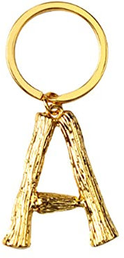 Schlüsselanhänger mit Buchstabe A Metall Keychain für Auto & Hausschlüssel Stylischer Autoschlüsselring für Männer und Frauen Gold